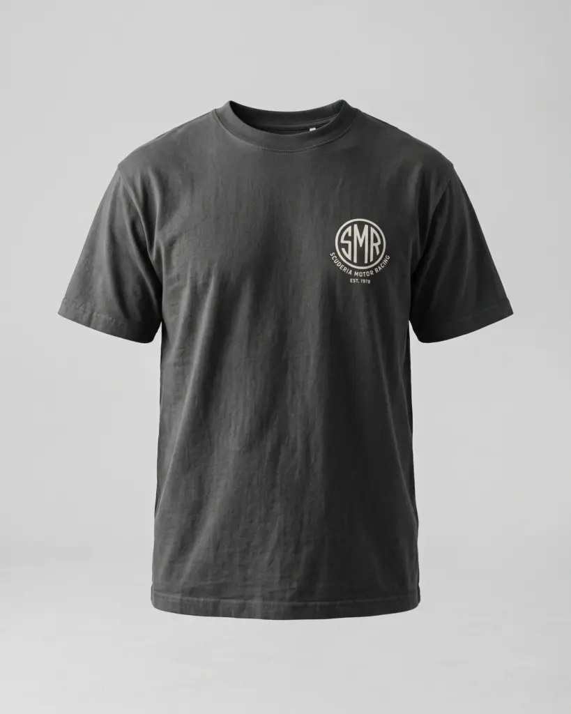 SMR Apex Badge Tee charcoal front view