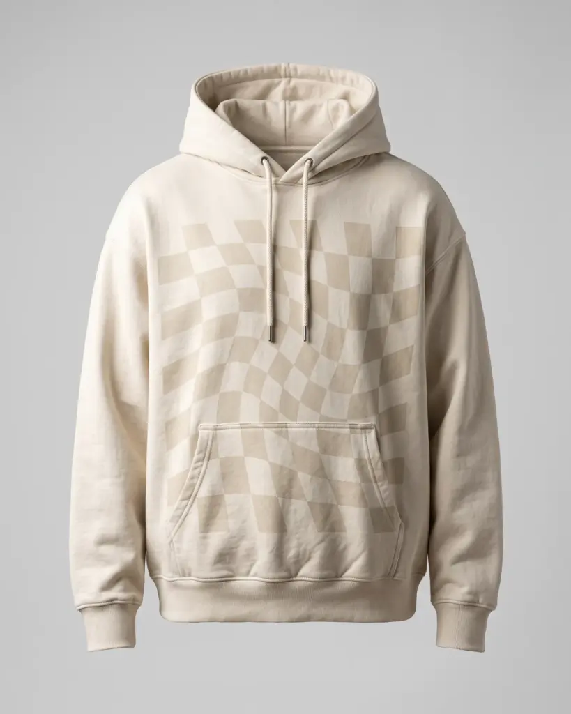 SMR Checkered Ghost Hood bone front view
