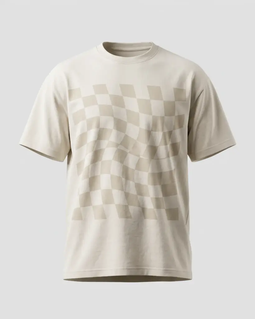SMR Checkered Ghost Tee bone front view