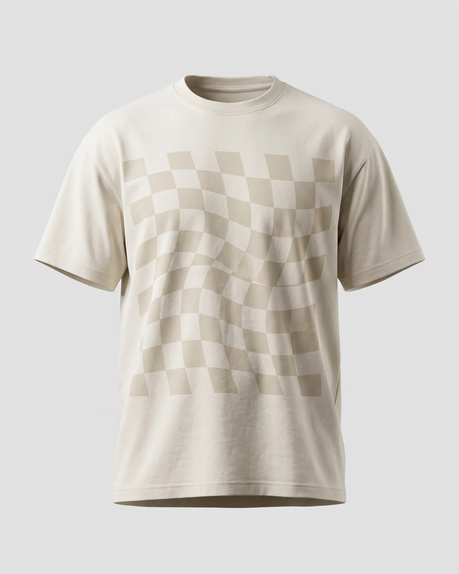 SMR Checkered Ghost Tee bone front view