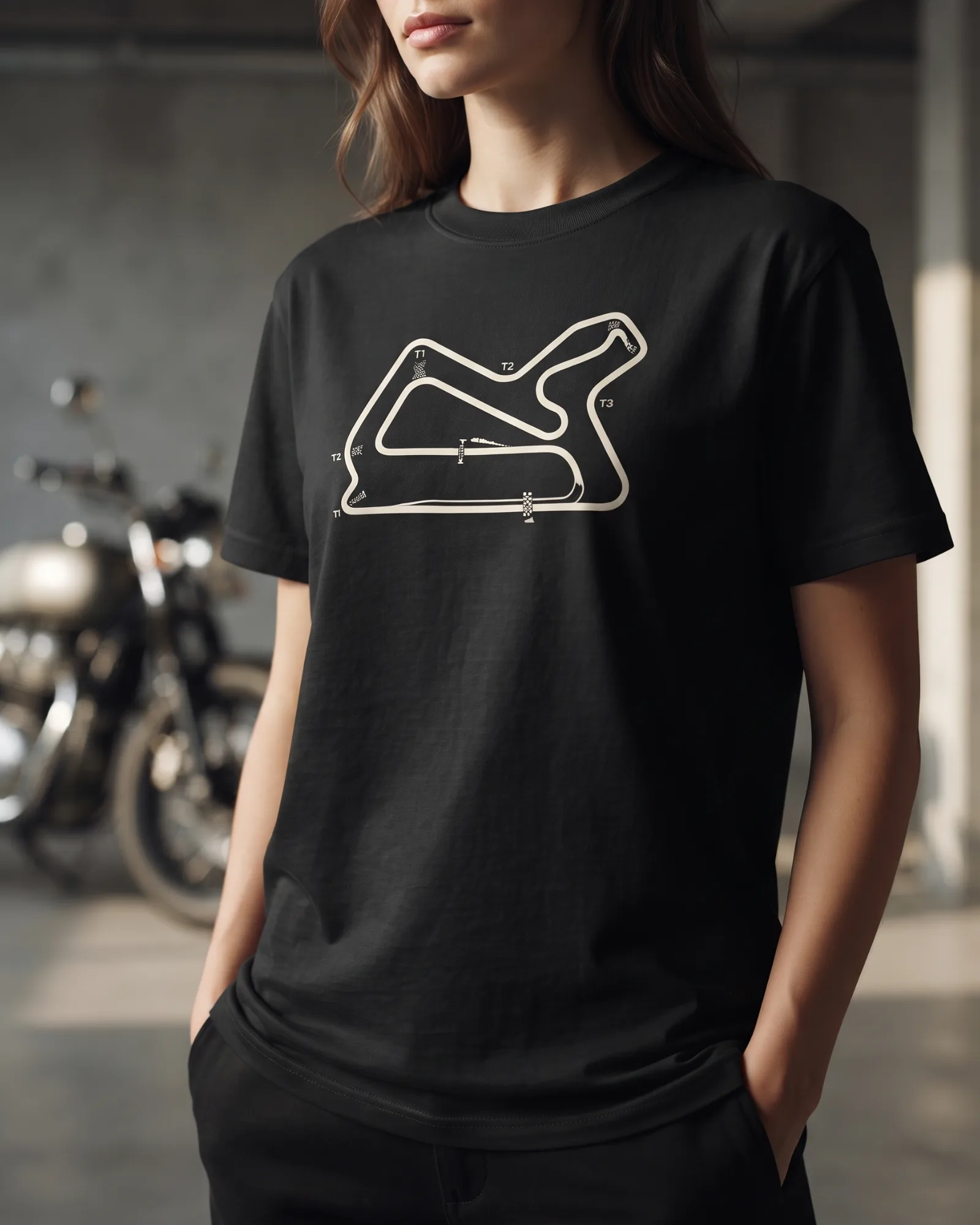 SMR Circuit Trace Tee black worn by model