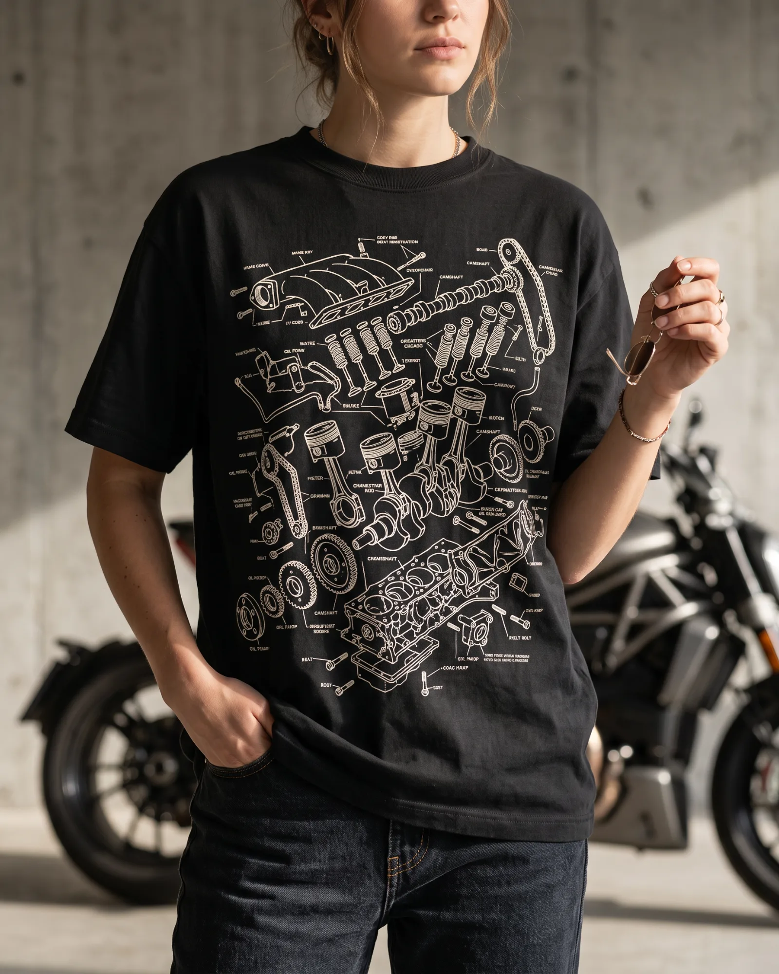 SMR Exploded View Tee black worn by a model
