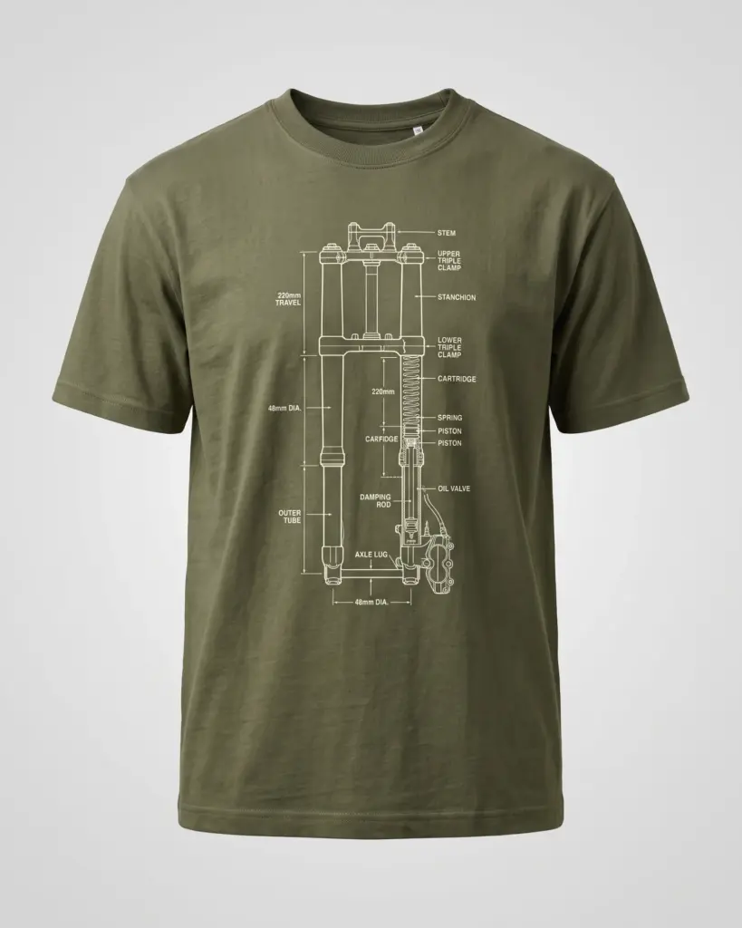 SMR Fork Diagram Tee olive front view
