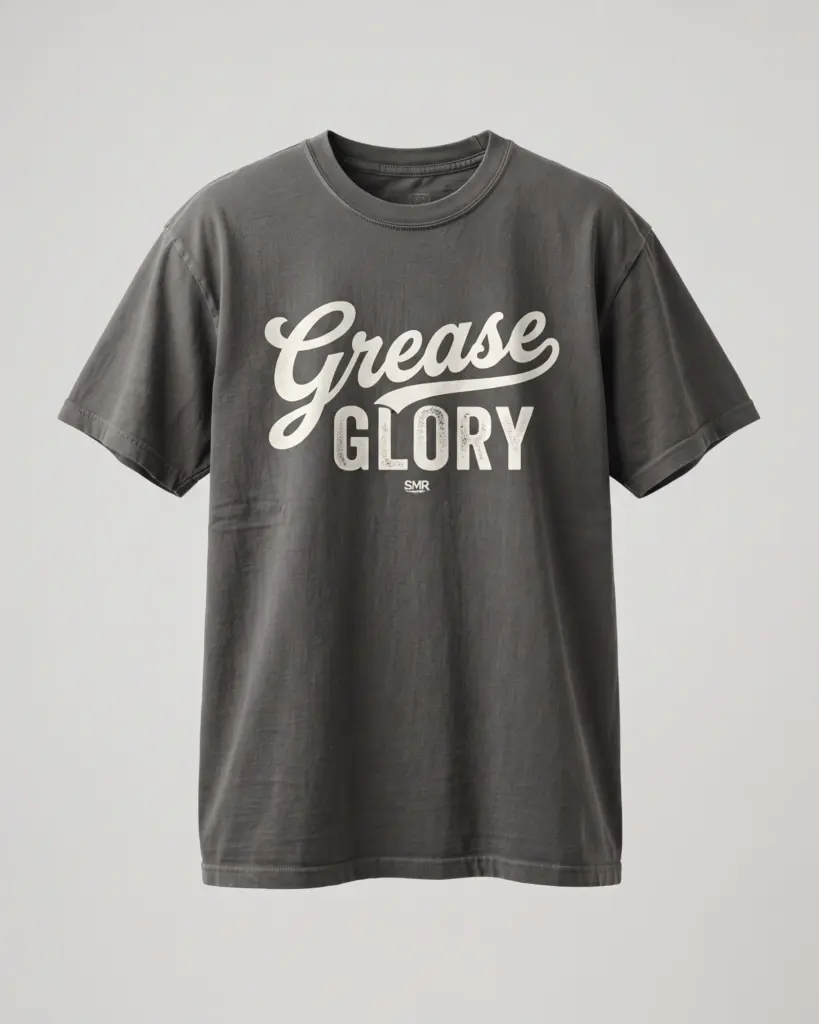 SMR Grease And Glory Tee charcoal front view