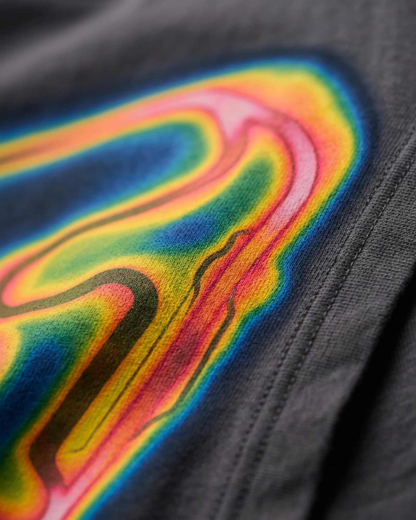 SMR Heatmap Tee charcoal print detail
