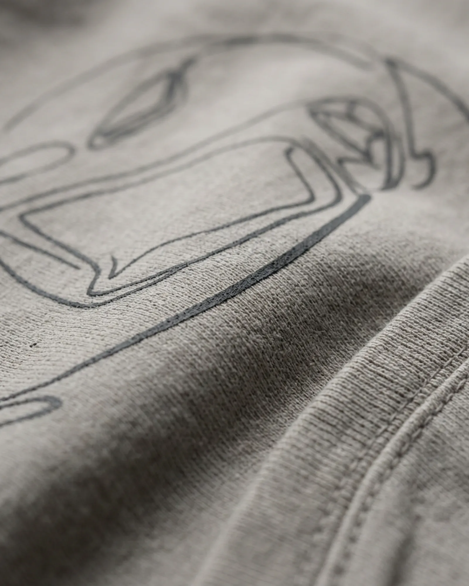 SMR Helmet Line Tee concrete print detail