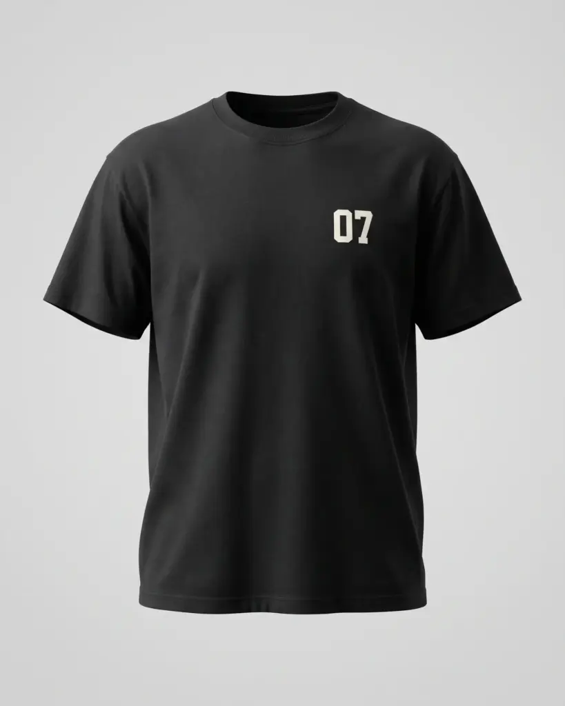 SMR Number 07 Tee black front view