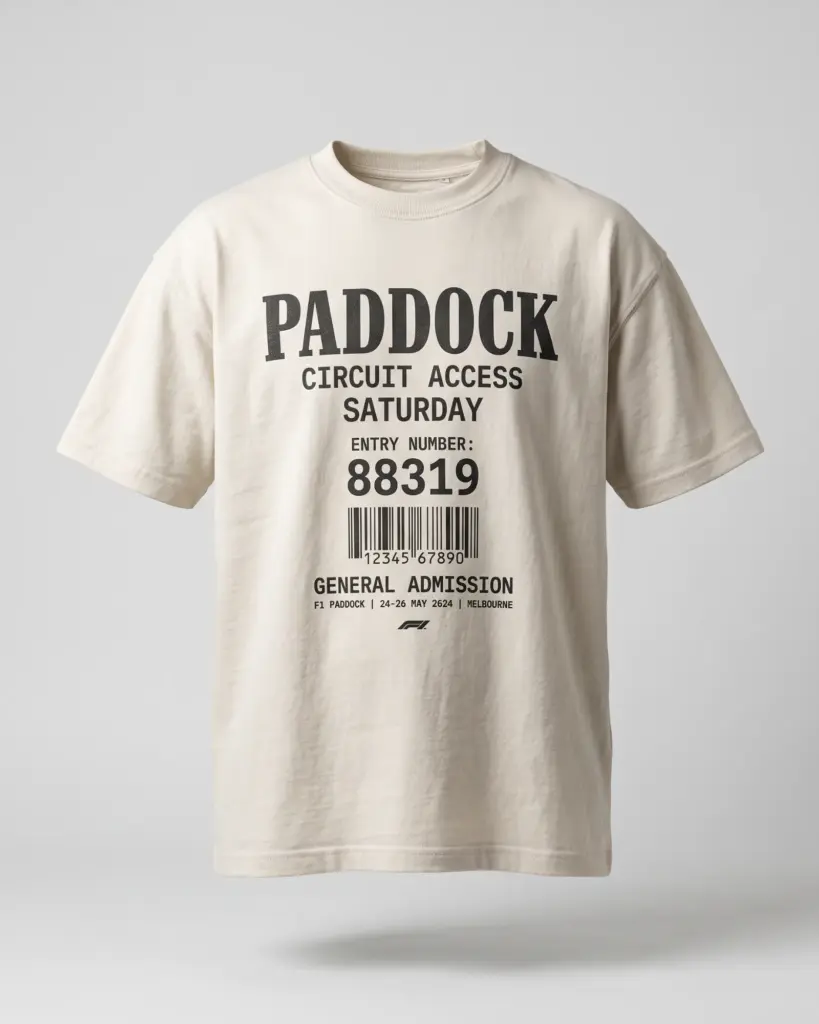 SMR Paddock Pass Tee bone front view