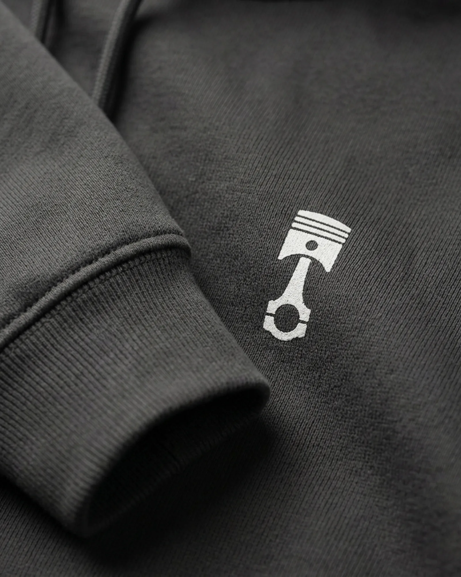 SMR Piston Hood charcoal print detail