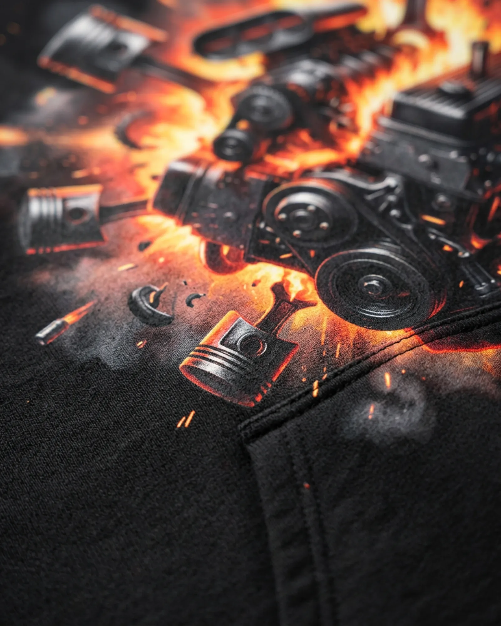SMR Redline Roar Hood black print detail