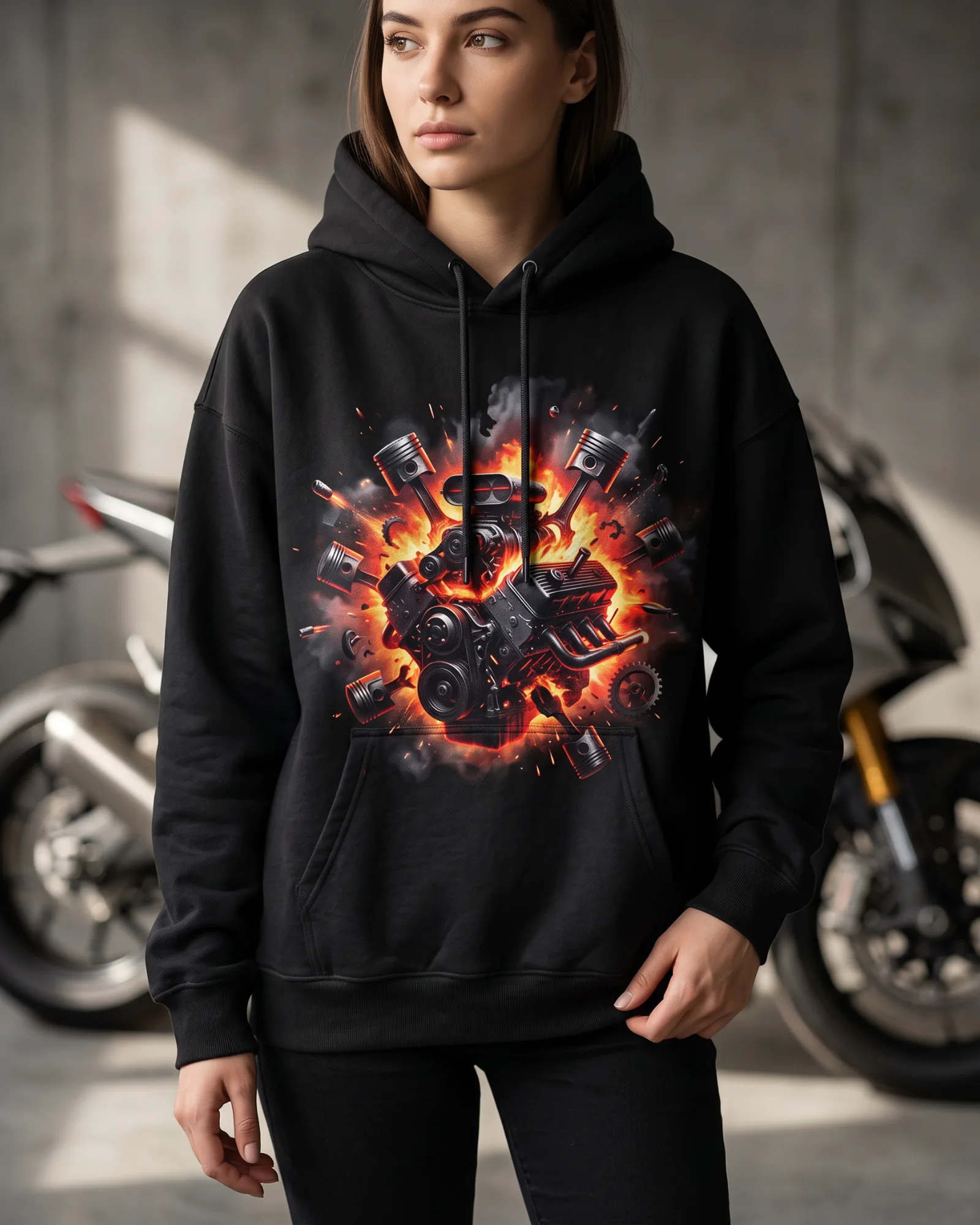 SMR Redline Roar Hood black worn by a model