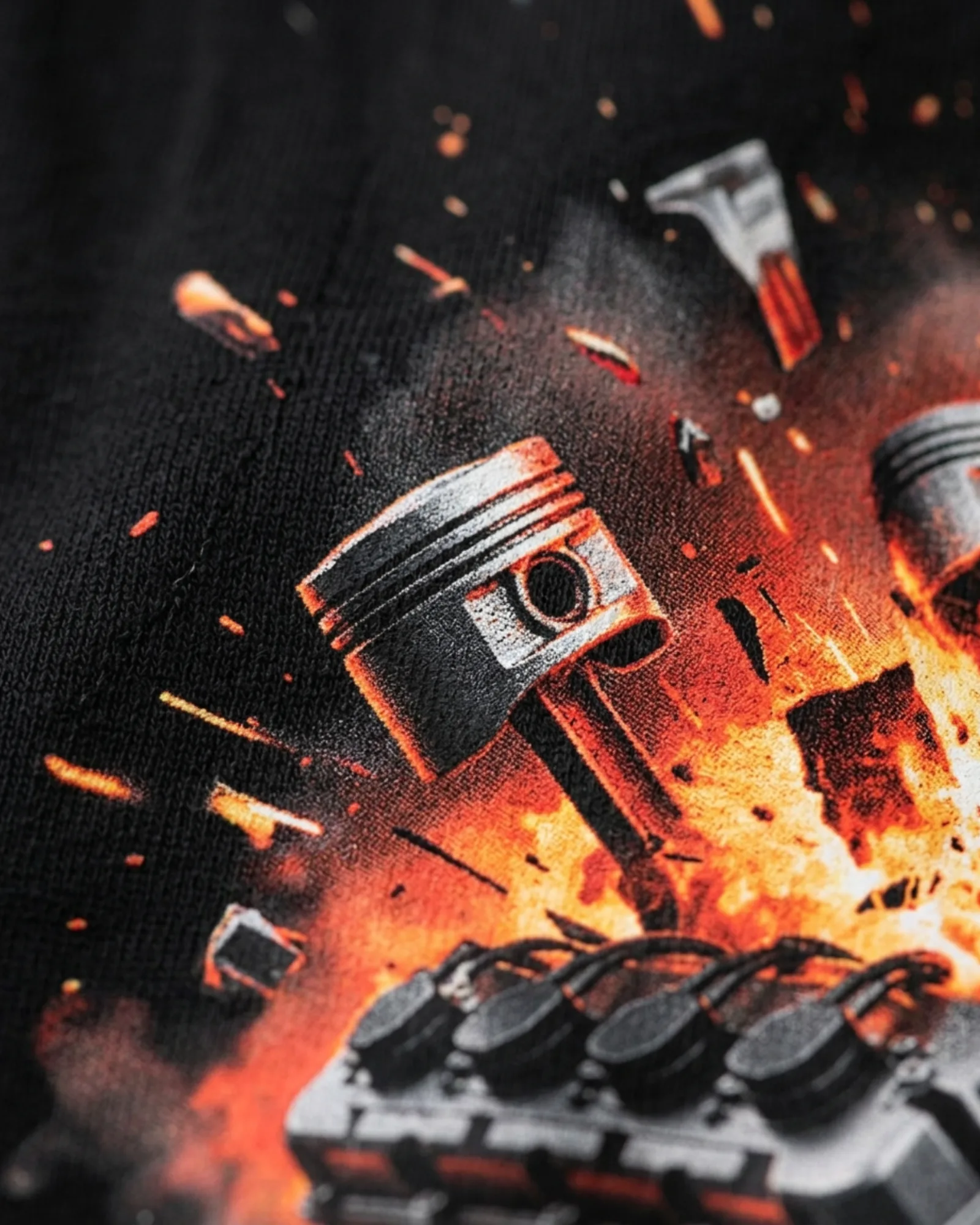 SMR Redline Roar Tee black print detail