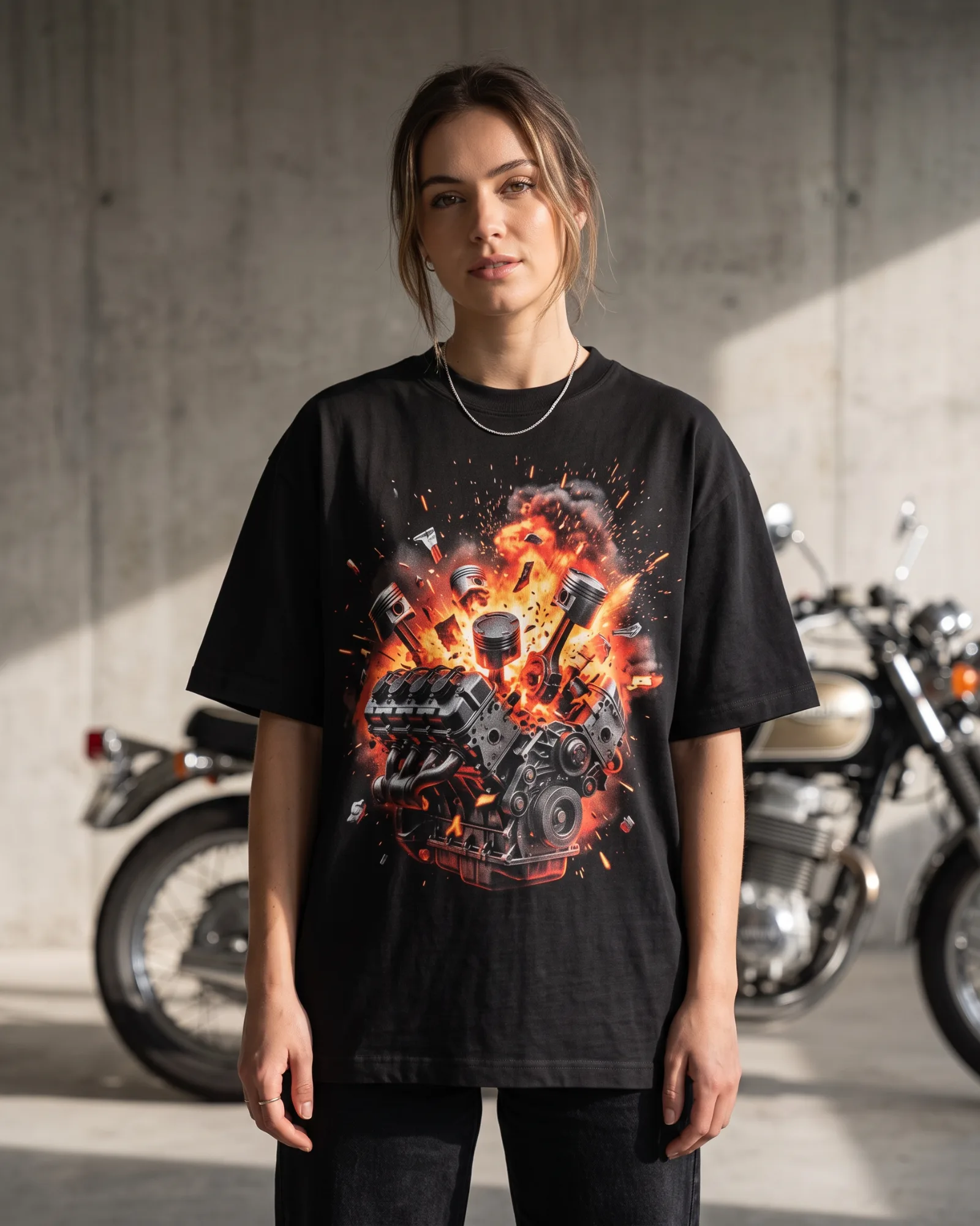 SMR Redline Roar Tee black worn by a model