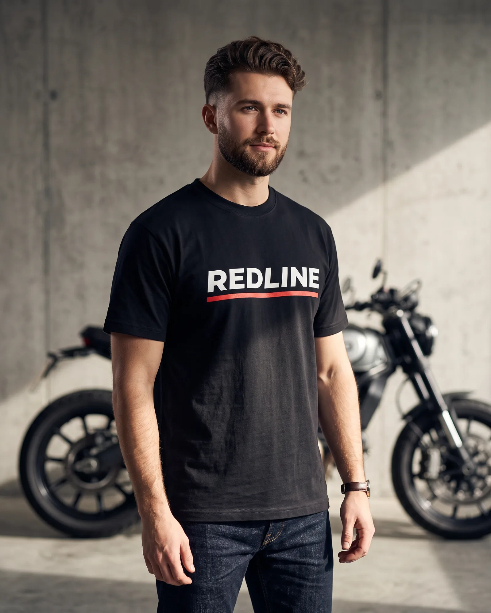 SMR Redline Type Tee black worn by model