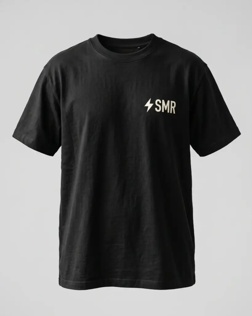 SMR Bolt black t-shirt front view