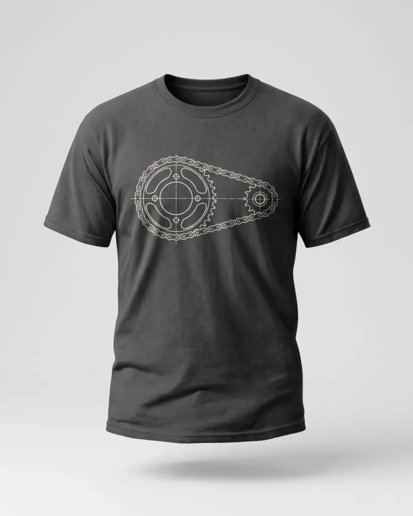 SMR Sprocket Map Tee charcoal front view