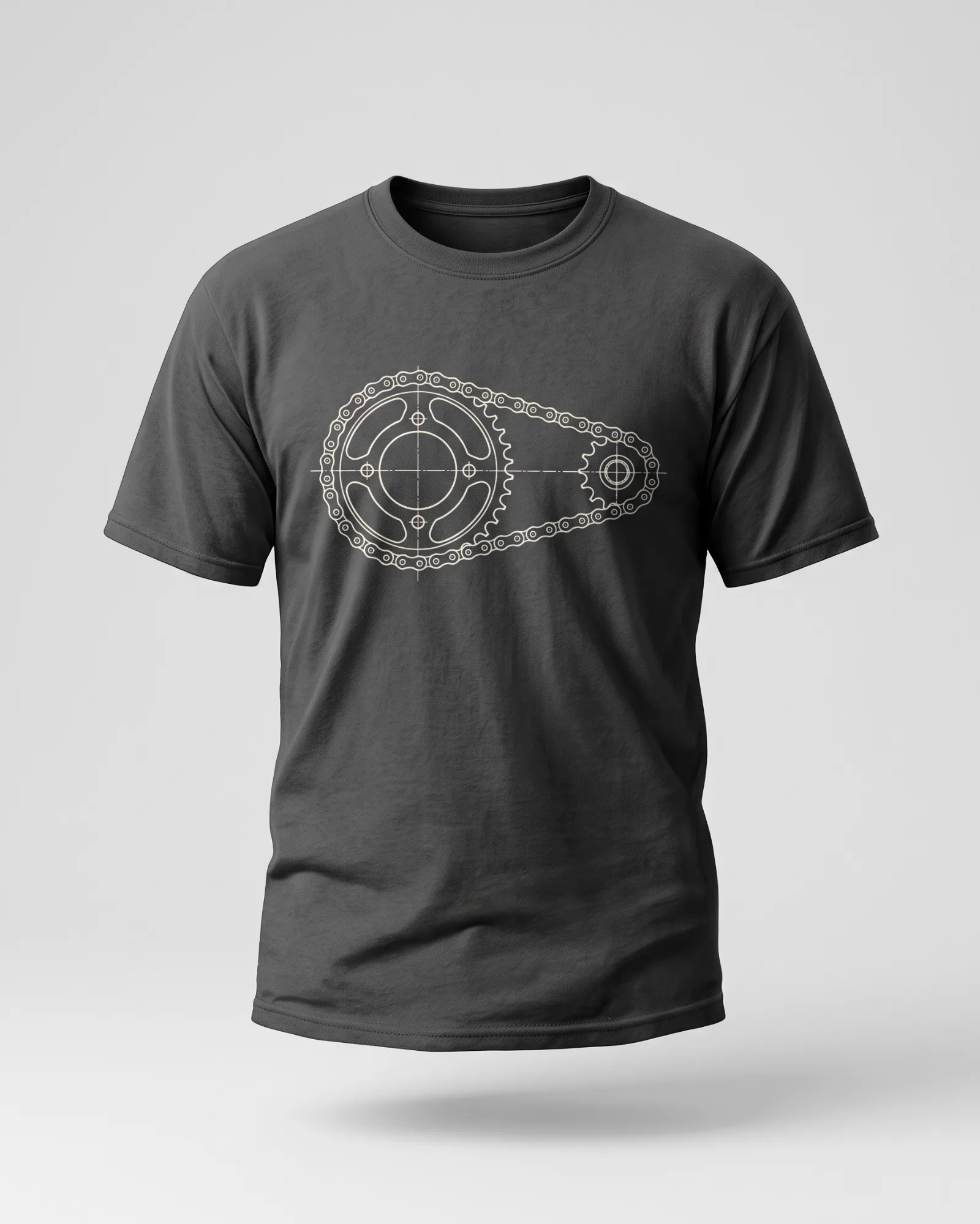 SMR Sprocket Map Tee charcoal front view