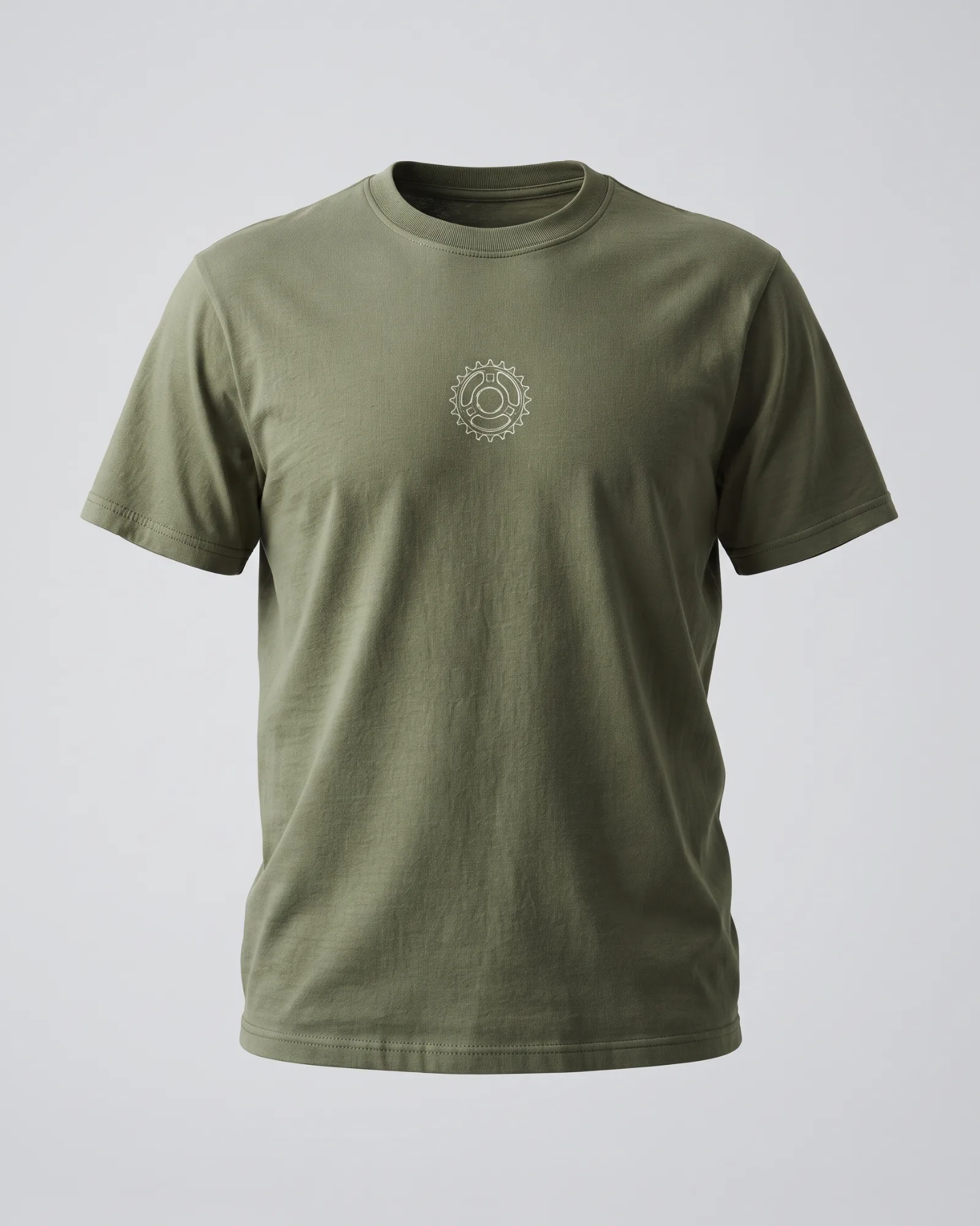 SMR Sprocket Outline Tee olive front view
