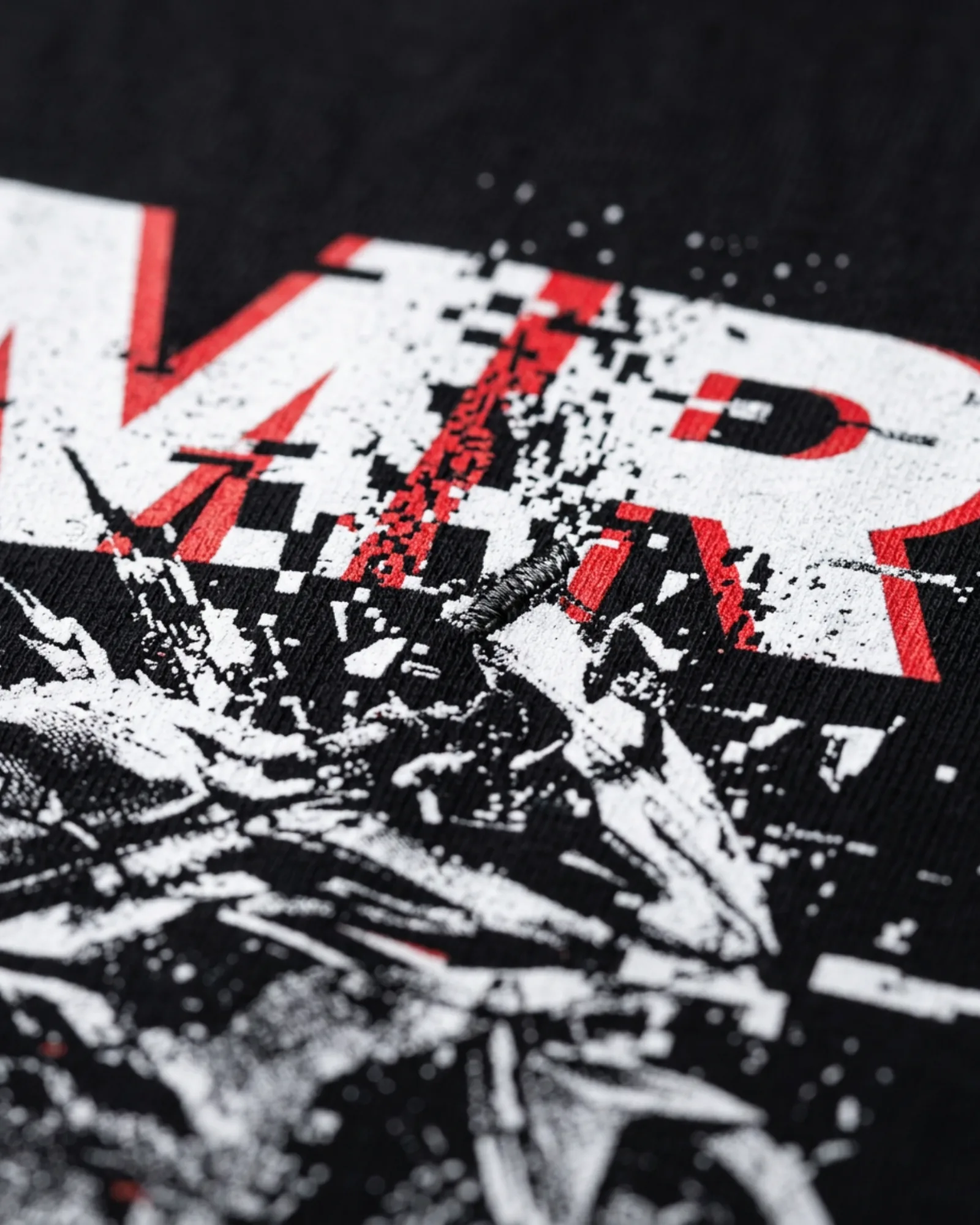 SMR Static Noise Tee midnight print detail