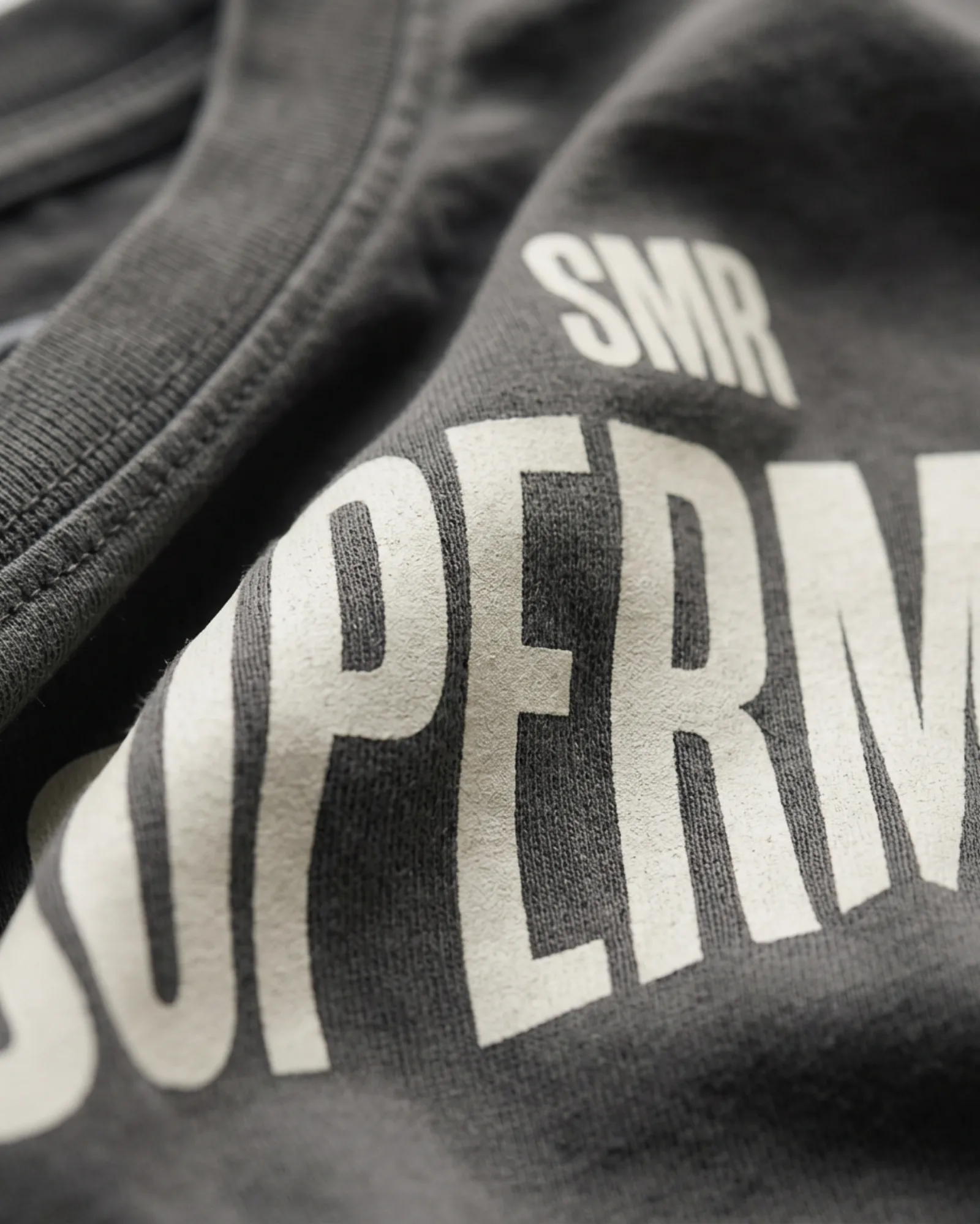 SMR Supermoto Tee charcoal print detail