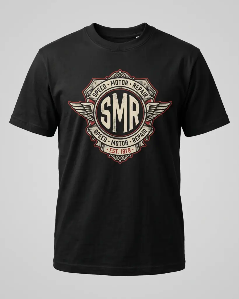 SMR Tank Badge Tee black front view