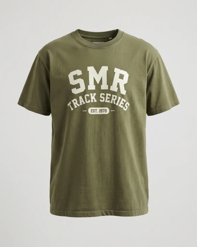 SMR Track Series Tee olive front view