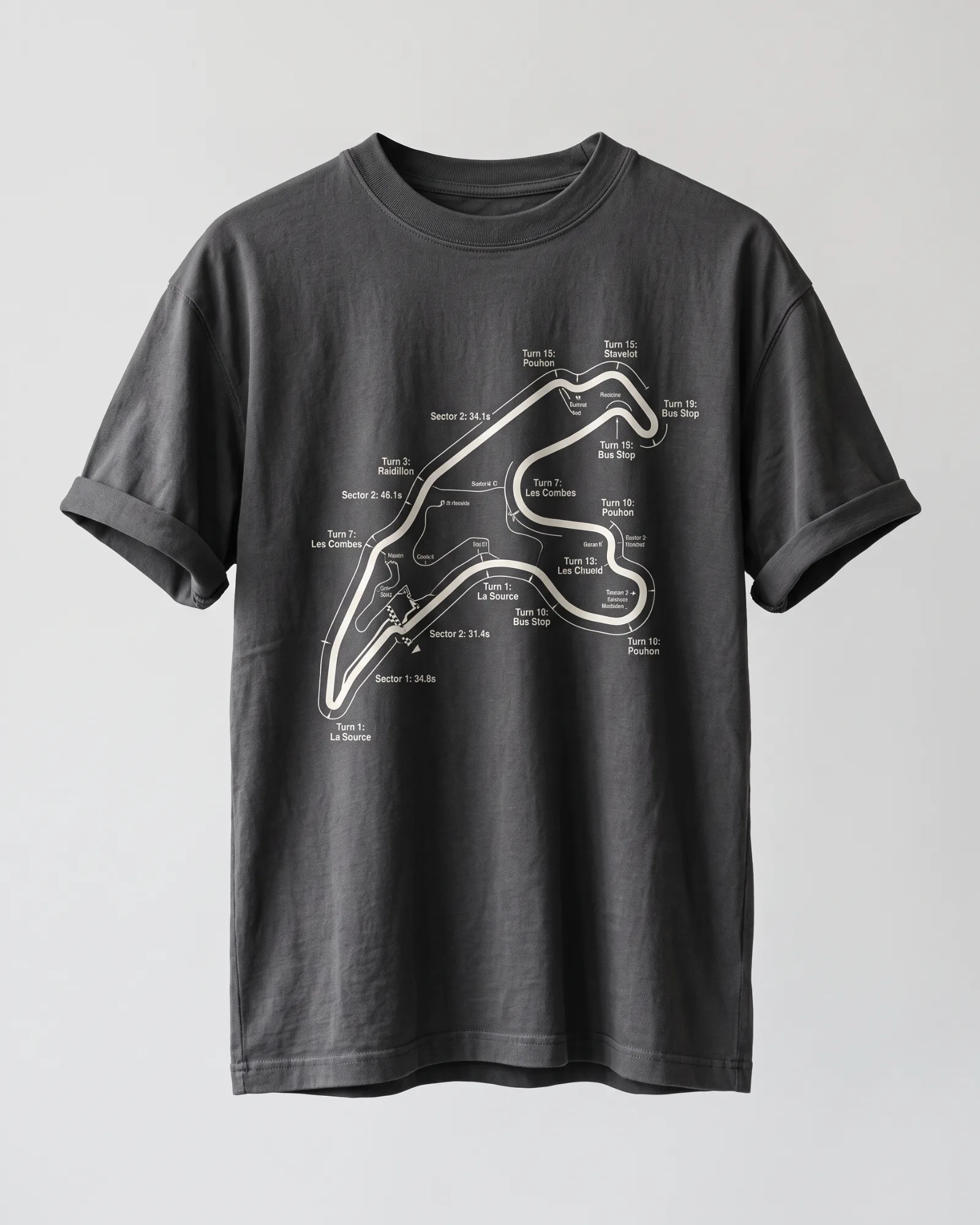 SMR Trazada Tee charcoal front view