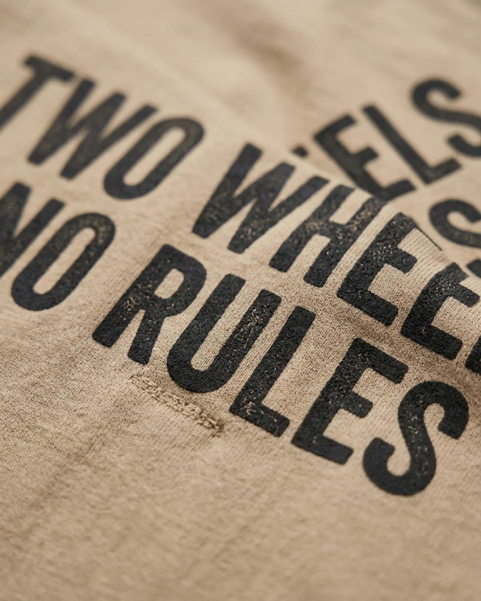 SMR Two Wheels Tee tan print detail
