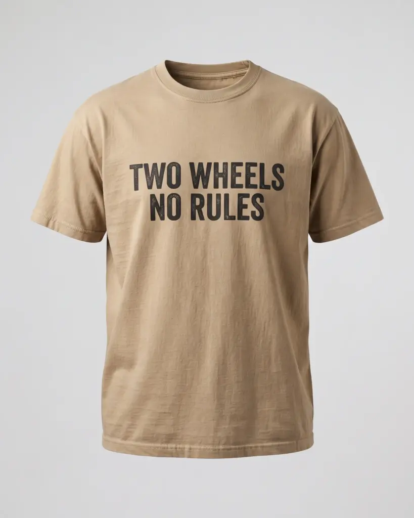 SMR Two Wheels Tee tan front view